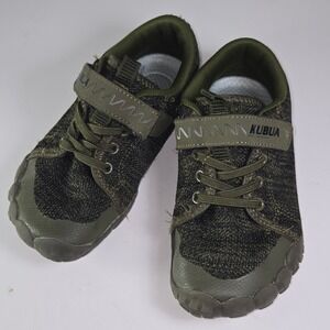 Kubua Kids Barefoot Shoes Olive Green Mesh Hook Loop Size 2 EU 33